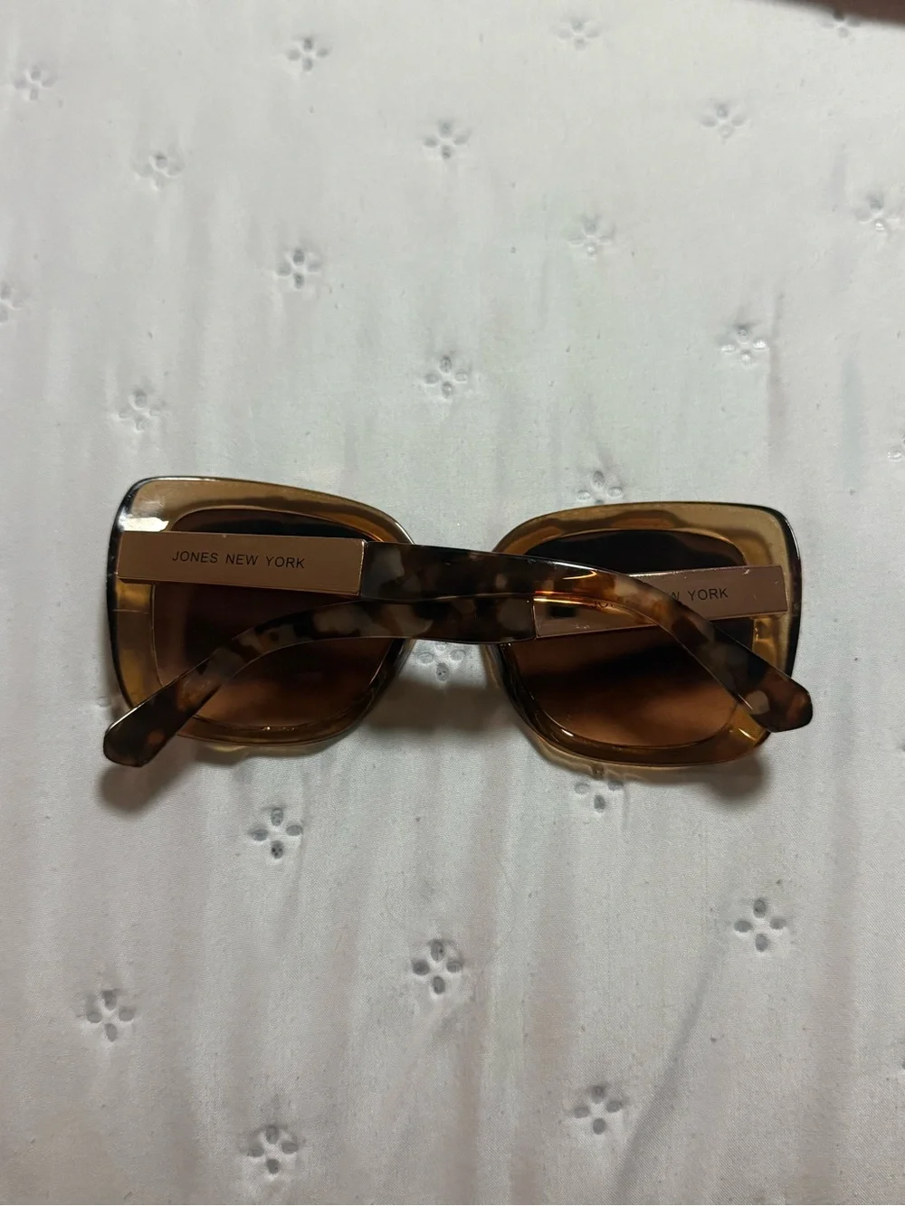 Jones New York Translucent Amber Square Sunglasses